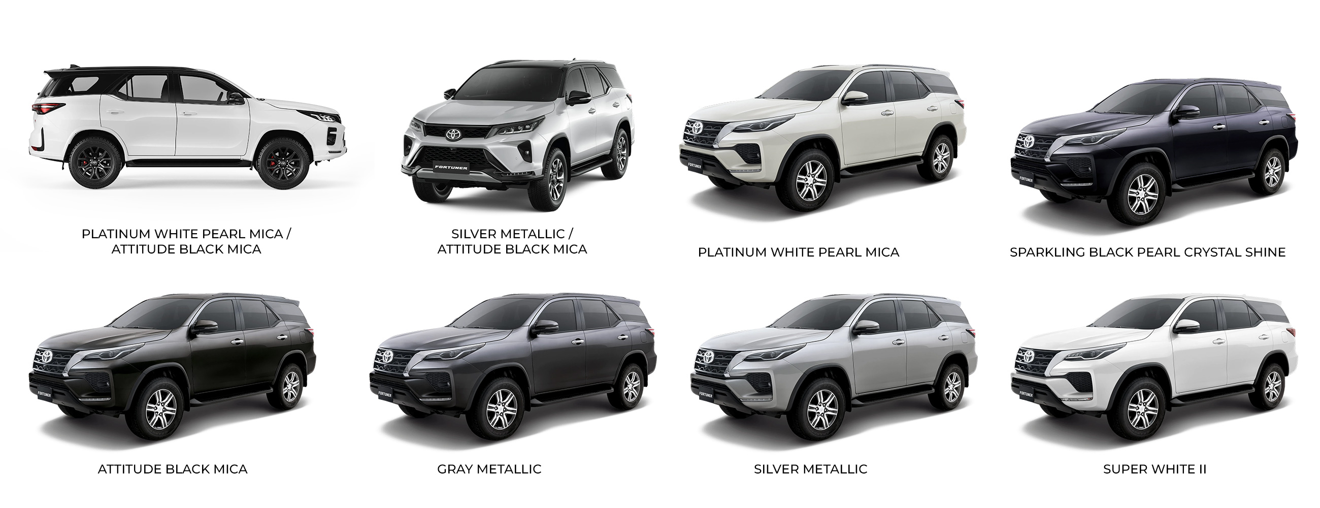 Different Colors Of Toyota Fortuner